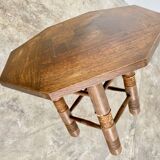 Breton octagonal oak table from the 20s and 30s