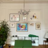 Chrome metal chandelier from Sciolari