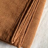 Nappe de vendange ancienne en chanvre teintée terracotta