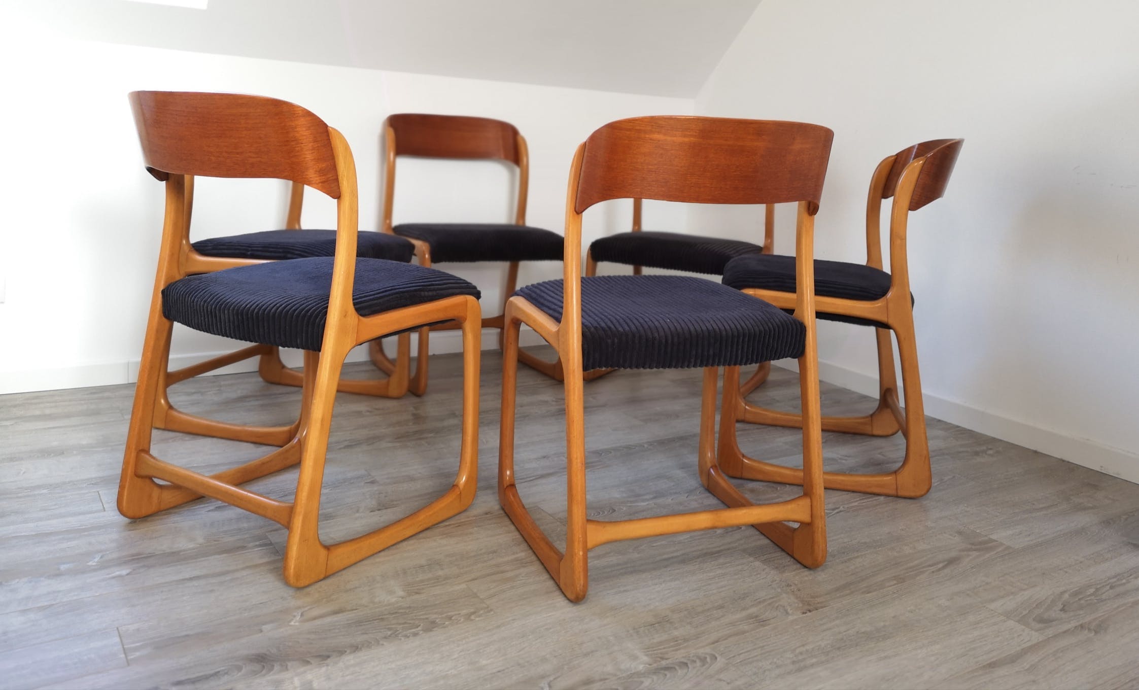 Set of 6 Baumann Sleigh chairs