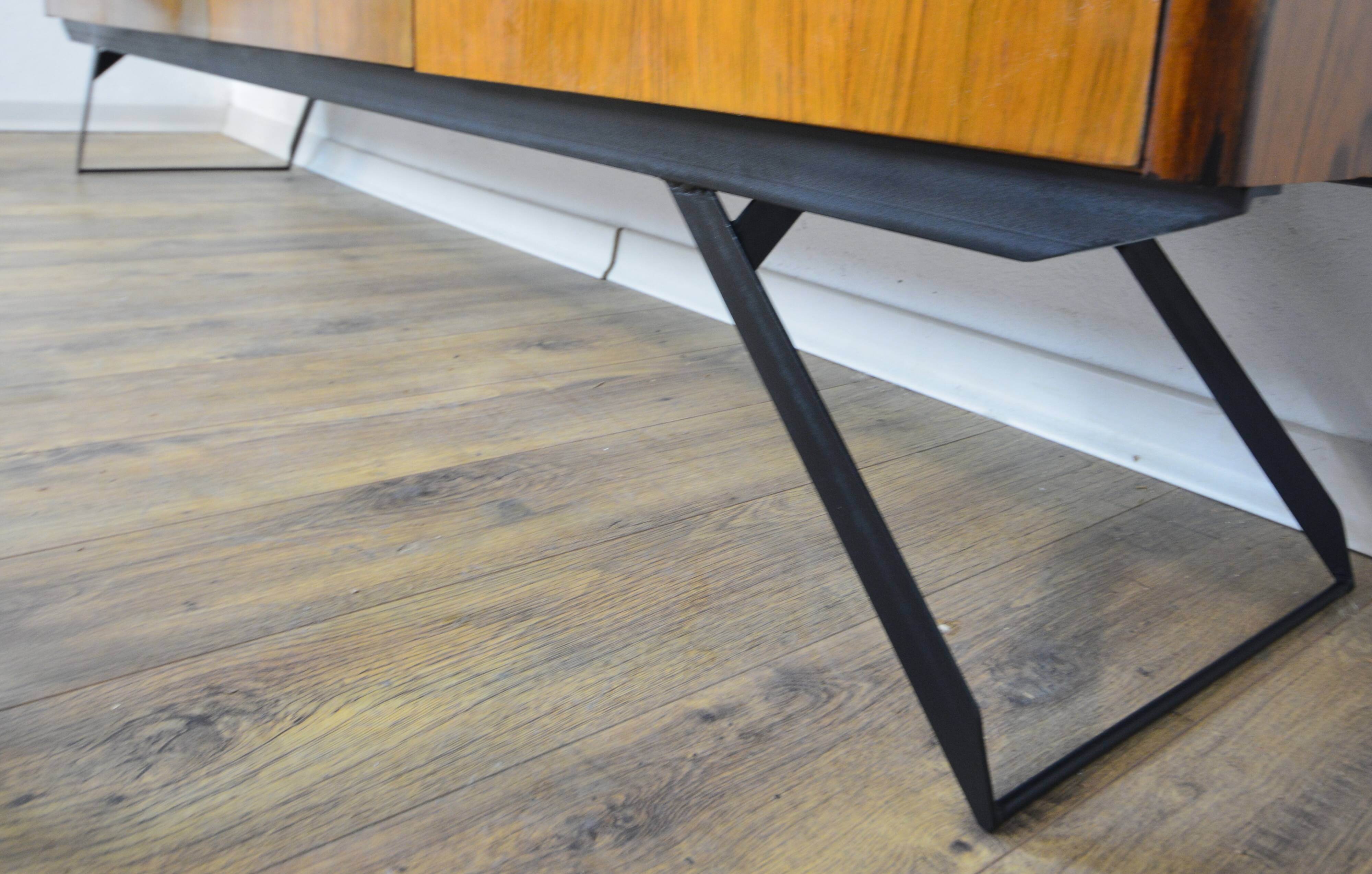 Scandian rosewood and metal sideboard