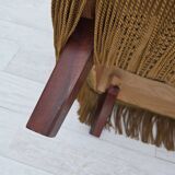 1970s, Danish 2-seater sofa, light green furniture velour, beech wood.