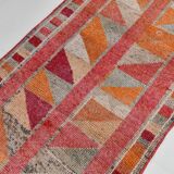 Pink & Red Hallway Vintage Runner Rug, 100x356Cm