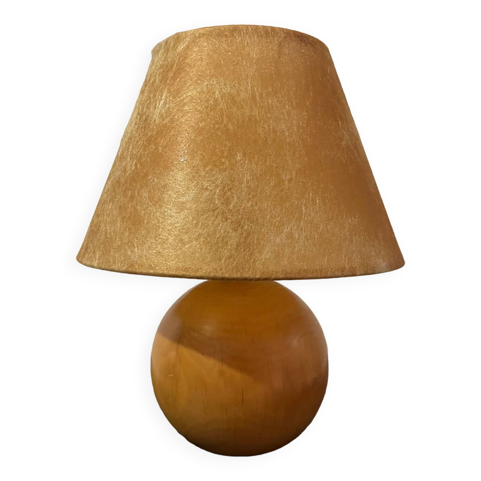 Lampe boule bois massif