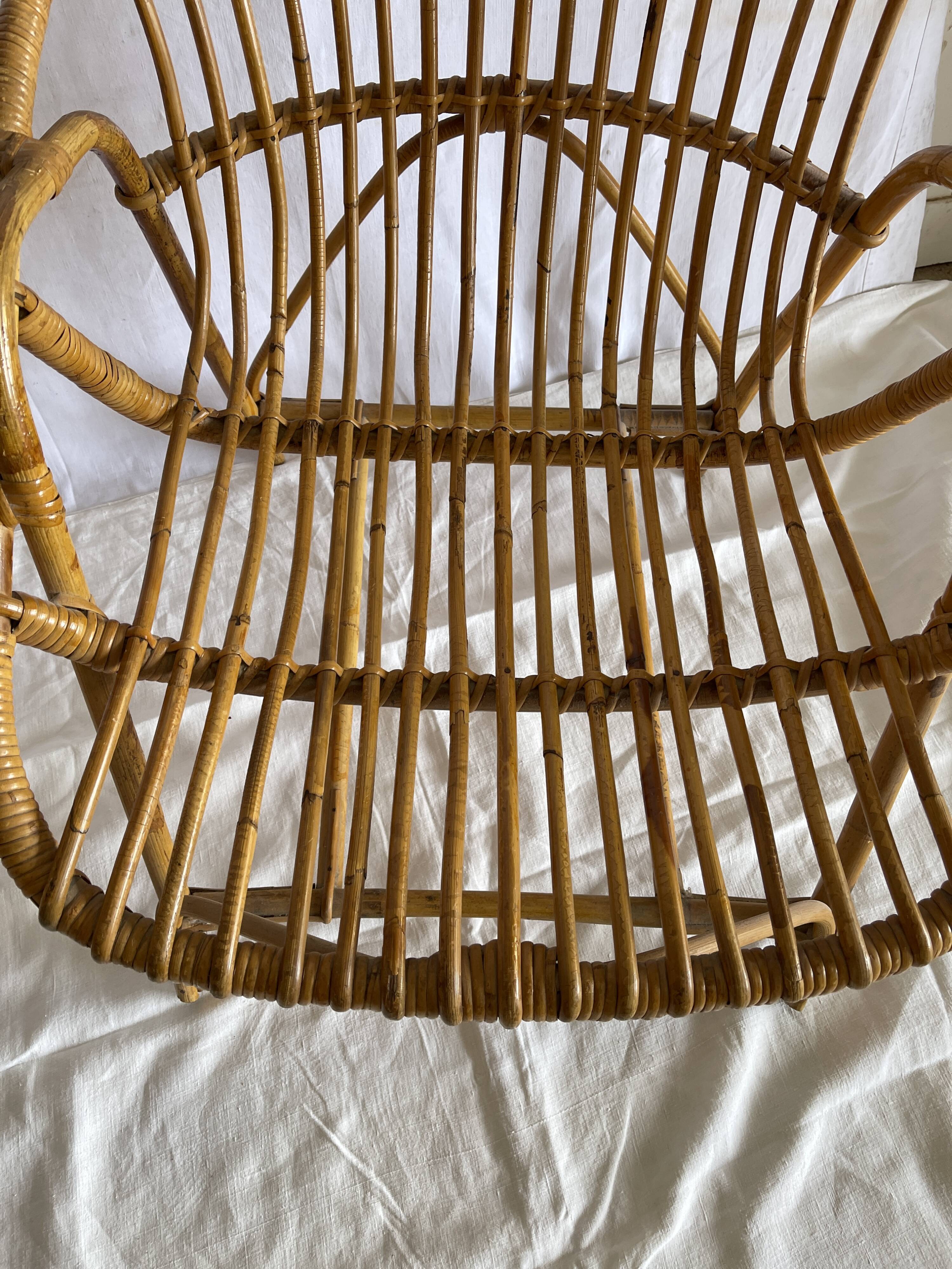 Pair of rattan basket chairs