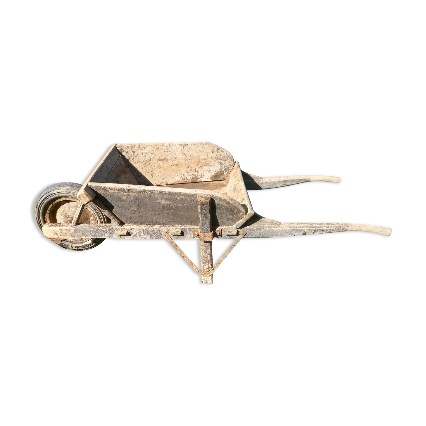 Wood wheelbarrow