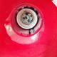 Red vintage lamp, 30.5 cm high