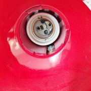 Lampe vintage rouge, 30,5 cm de haut