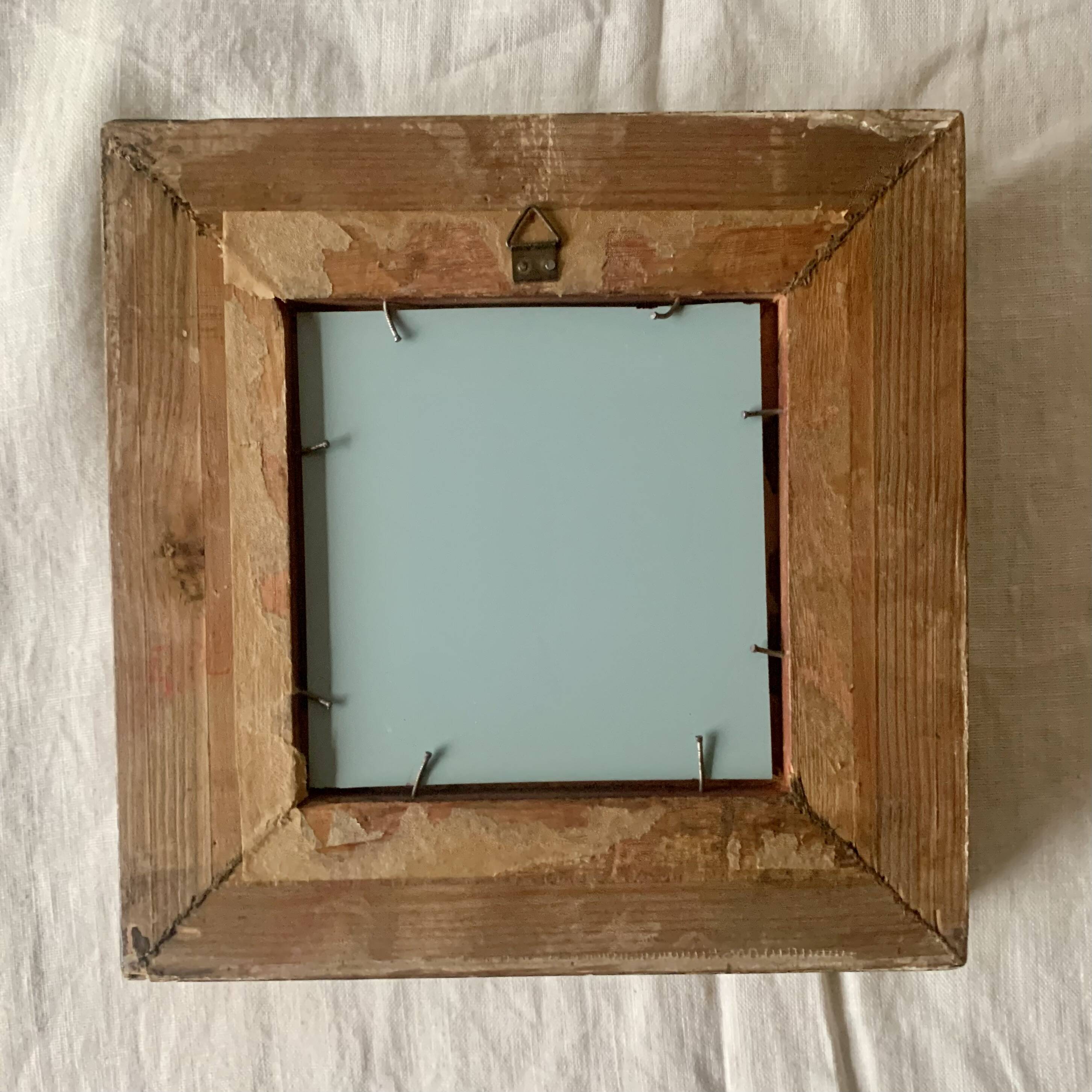 Petit cadre carré en bois sculpté doré style rococo