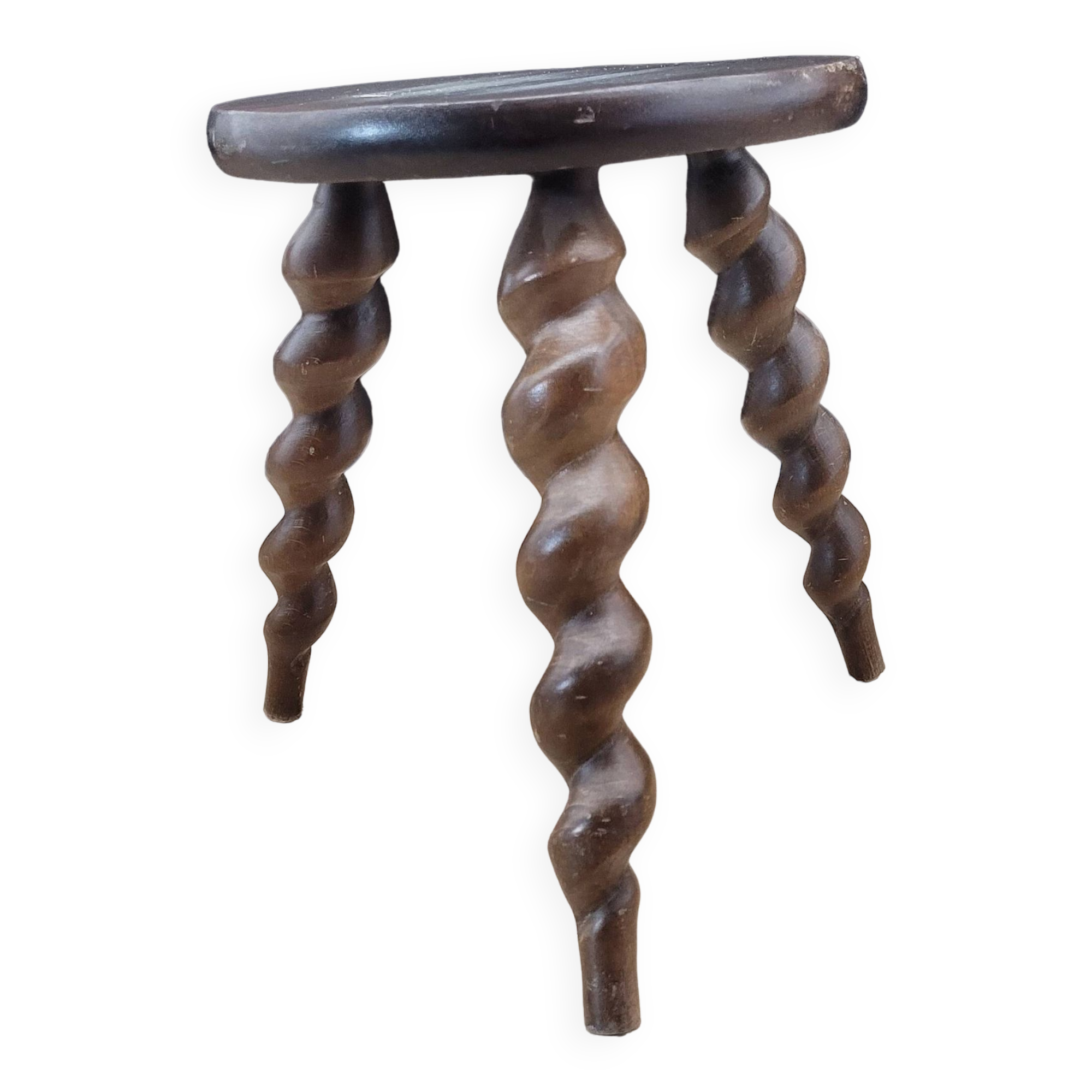 Tripod stool with turned legs