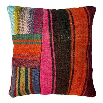 Housse de coussin en kilim turc vintage 40 x 40 cm