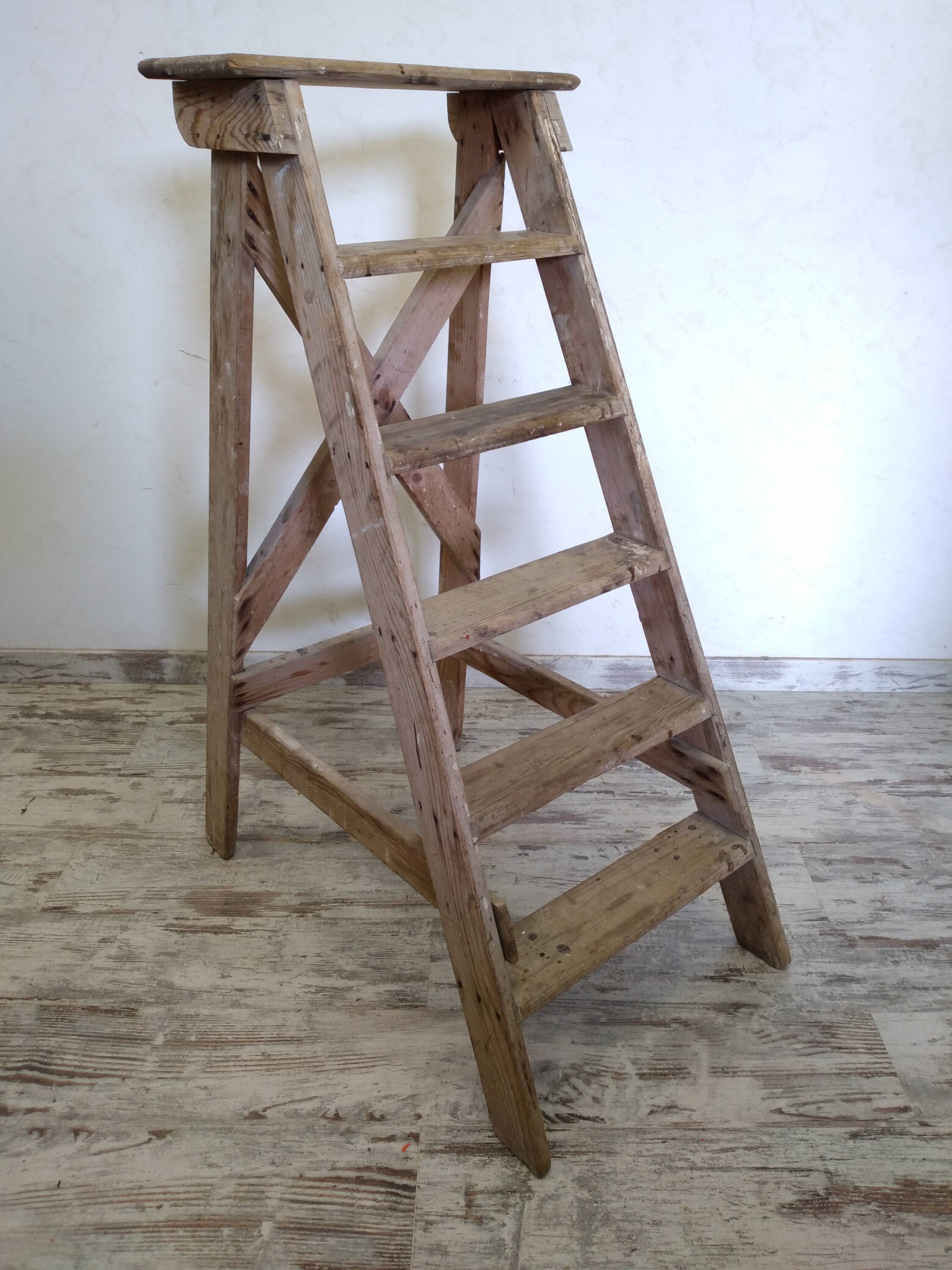 Old wooden stepladder