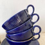 Midnight blue and gold coffee cups and saucers