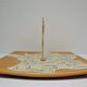Ceramic cheese platter modernist rooster 60s