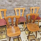 Set of 6 mismatched Baumann style bistro chairs from the 1970s