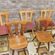 Set of 6 mismatched Baumann style bistro chairs from the 1970s