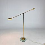 Dutch design brass and glass counter balance floorlamp by herda, 1970s