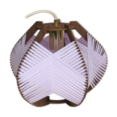 Lampe lilas tissée à suspendre