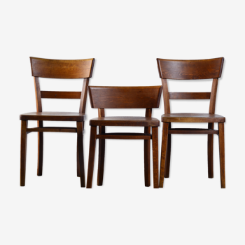 3 wooden bistro chairs