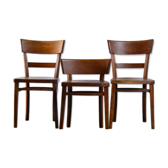 3 wooden bistro chairs