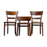 3 chaises de bistrot en bois