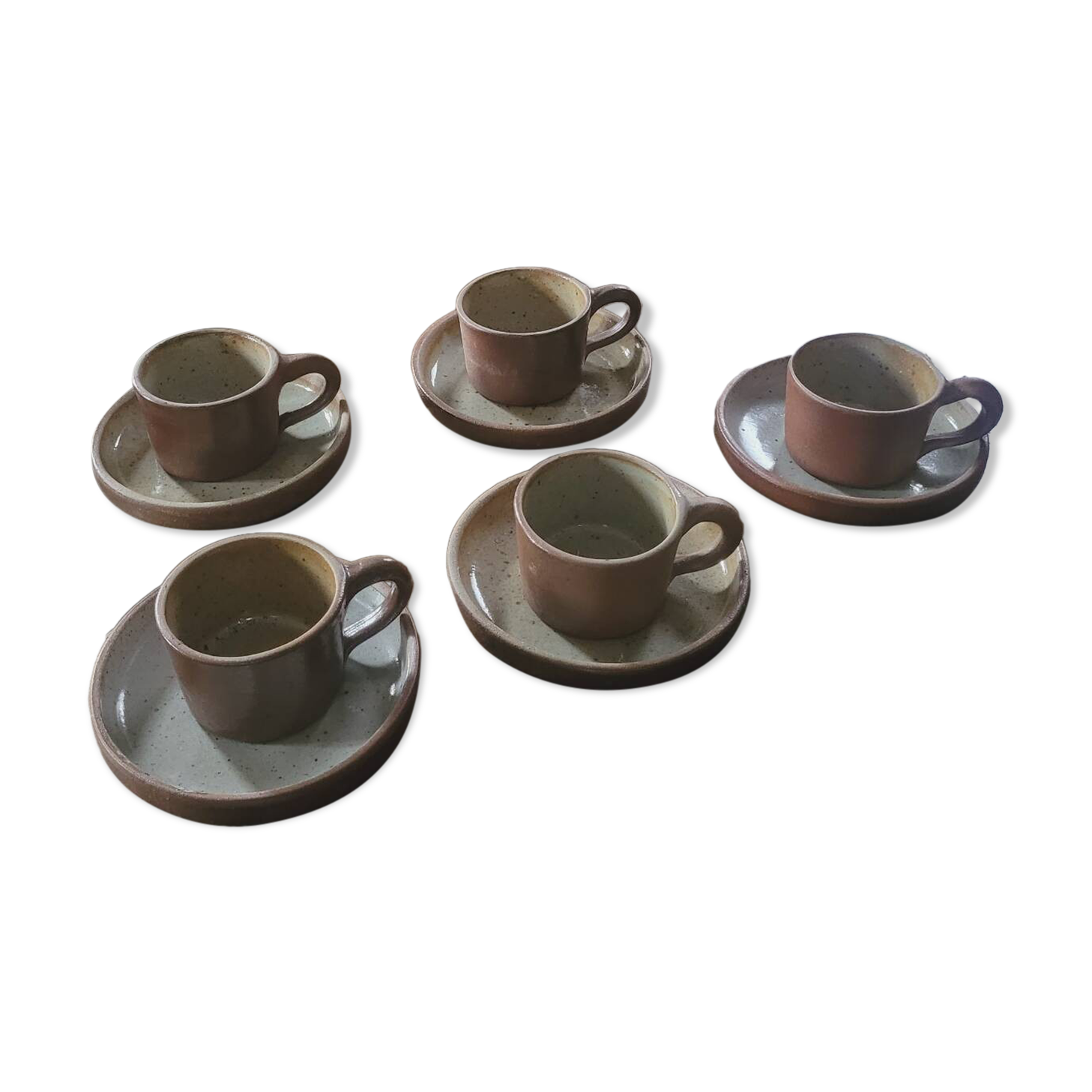 Genuine stoneware cups and saucers