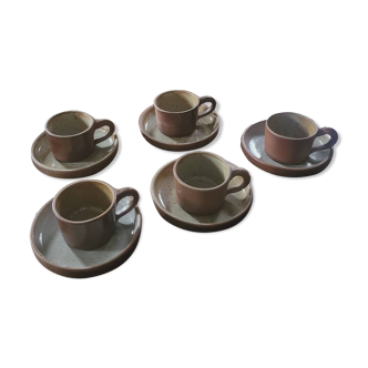 Genuine stoneware cups and saucers