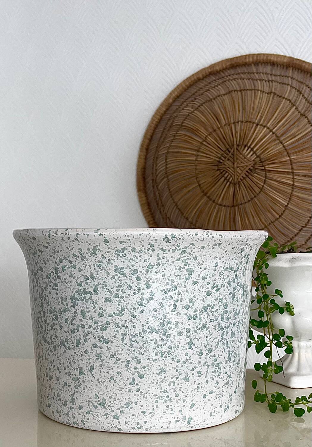 Speckled ceramic planter
