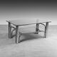 Coffee table in metal smoked glass 70s vintage