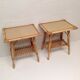 Pair of vintage rattan bedside tables