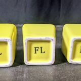 3 square ramekin containers ceramic porcelain FL art deco table