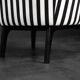 Mid-century modern Scandinavian rounded armchairs with black and white stripes, 1960s.
