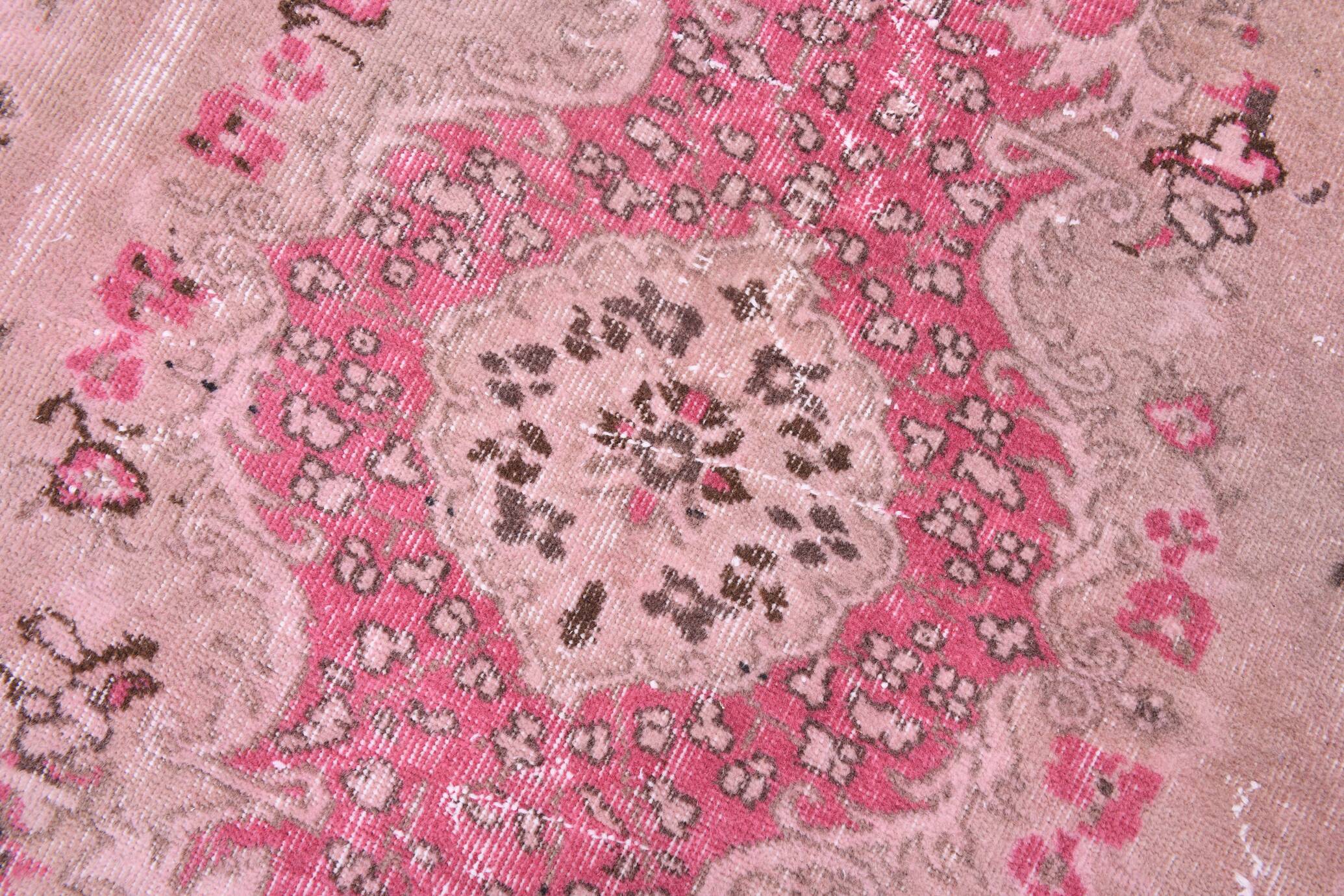 5x8 Pink Brown Vintage Area Rug 175x253Cm