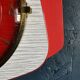 Vintage formica clock silent wall clock "Rouge Gris"