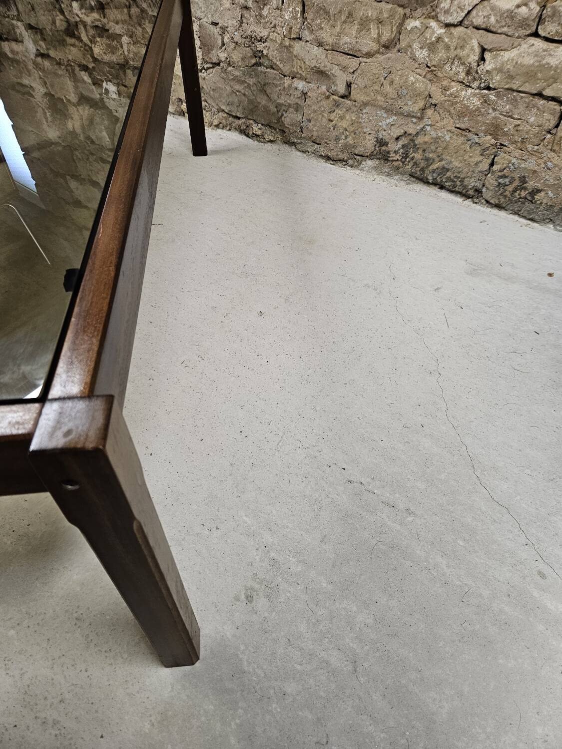 Teak coffee table with smoked glass 1970"