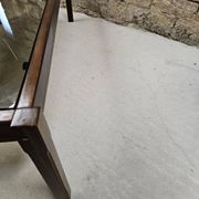 Teak coffee table with smoked glass 1970"
