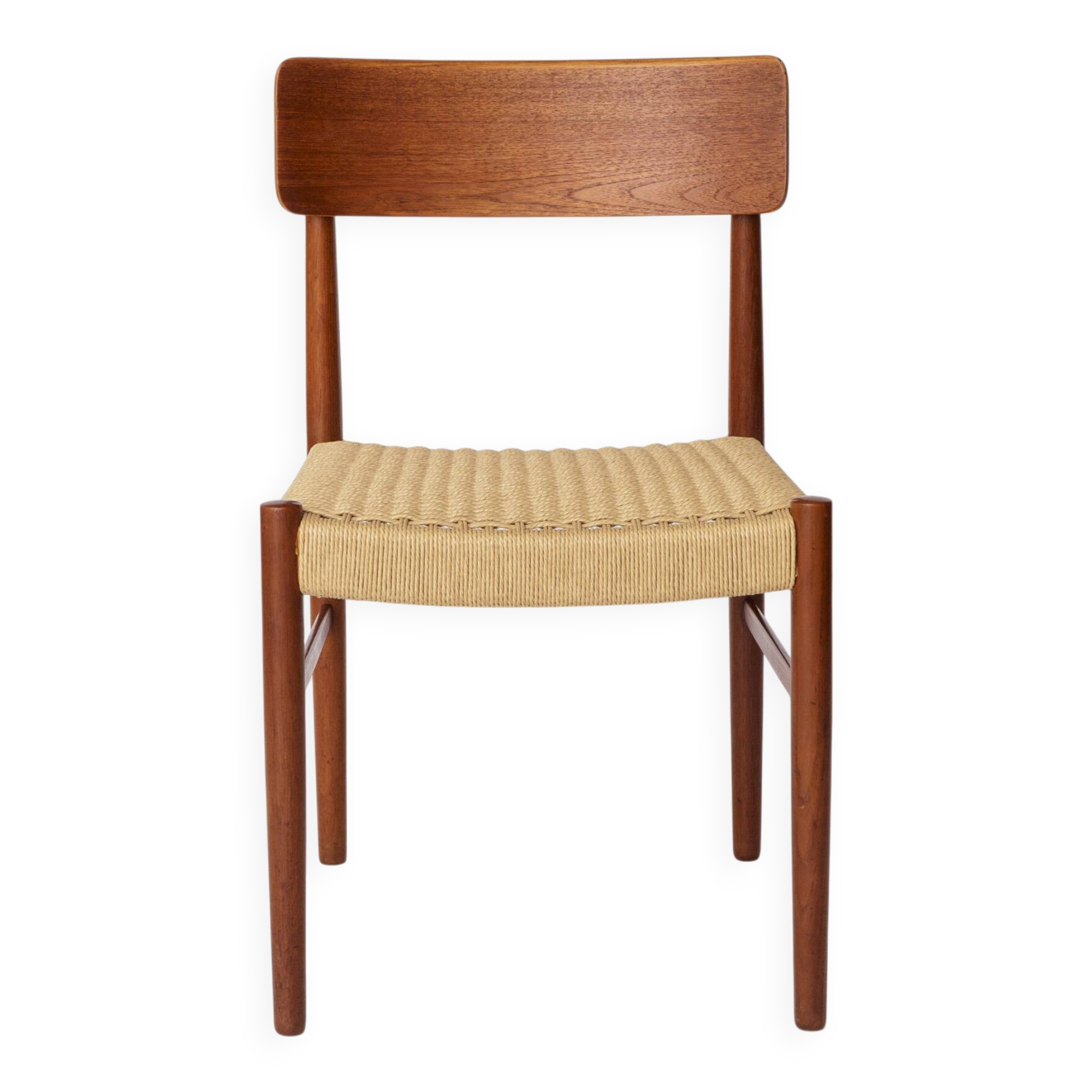 1960s Danish Dining Chair – Teak Wood Frame with Danish Cord Seat – Vintage