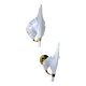 Pair of "Calla Lily" leaf-shaped wall sconces, Murano glass & gilt brass, Italy, circa 1970s