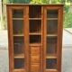 Display cabinet in solid cherry wood Louis Philippe style, 1980s - 108x35x140cm