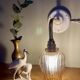 Vintage tulip angled wall light in amber glass