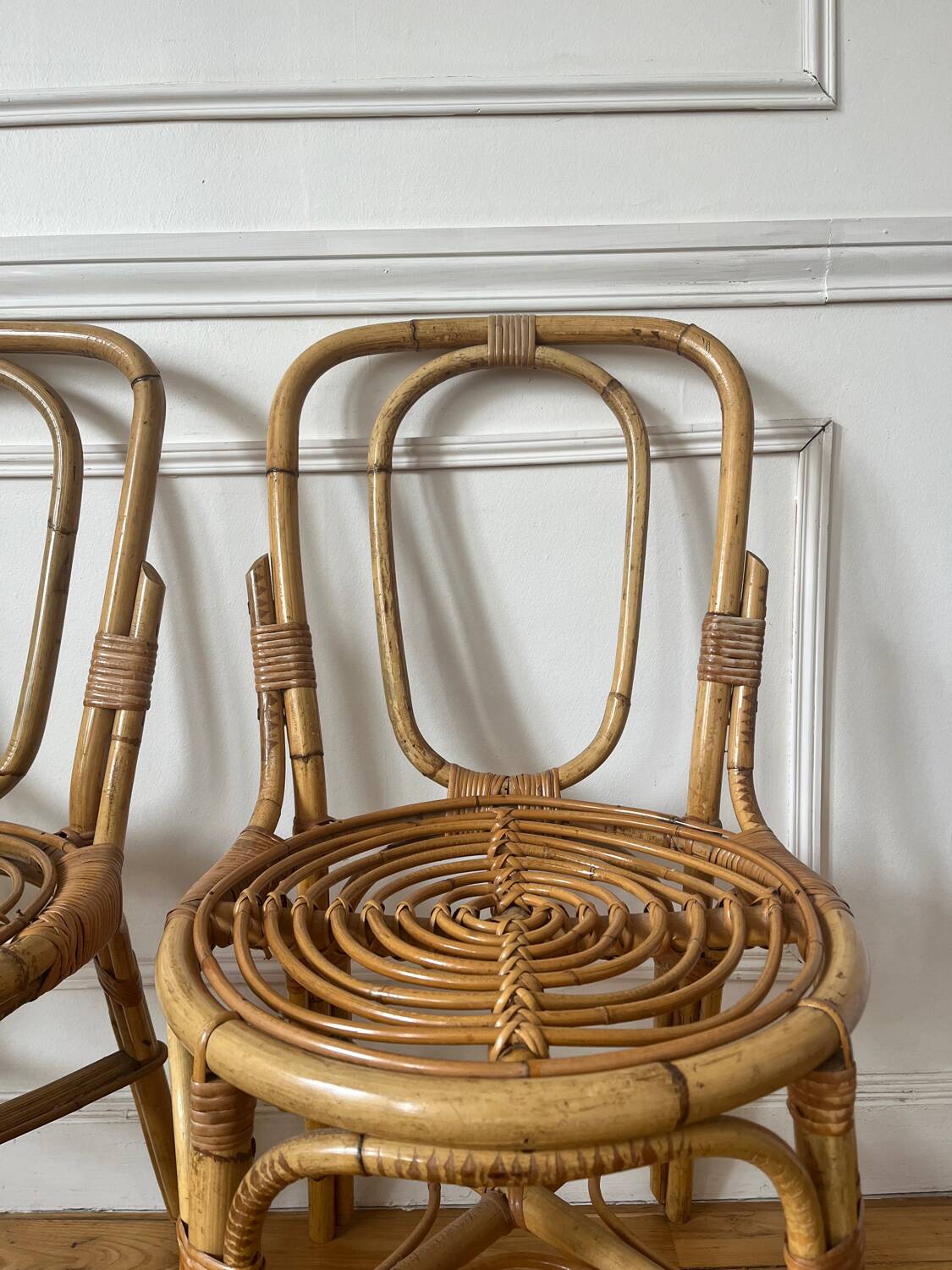 Pair of vintage rattan chairs