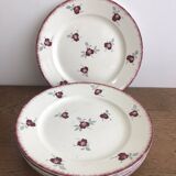 Set of 6 flat plates Luneville model Senlis