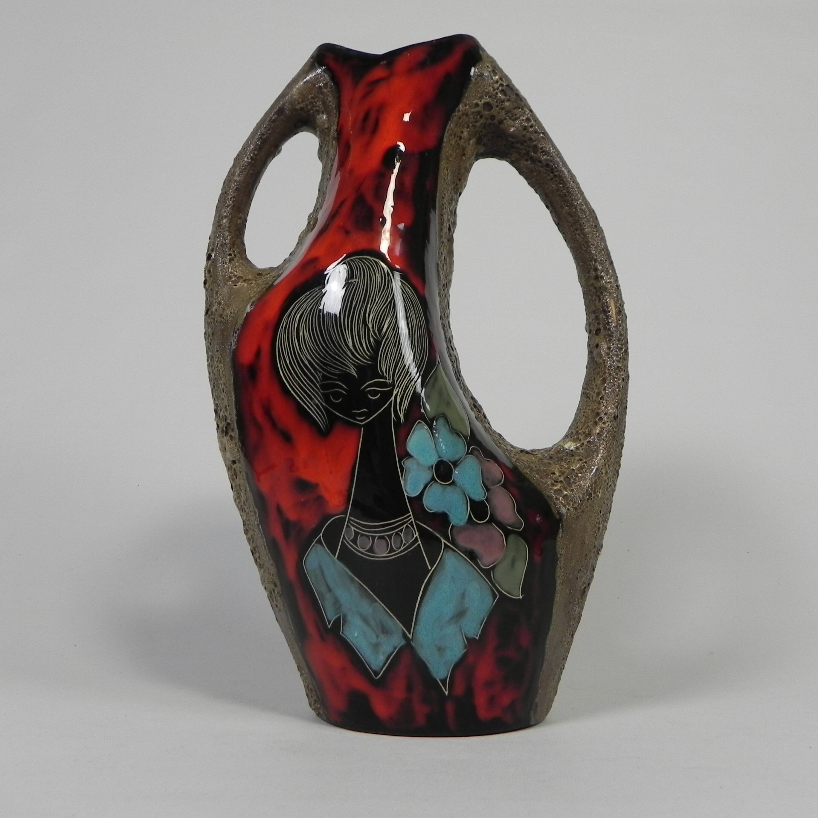 Vallauris Fat Lava Vase, 1950s