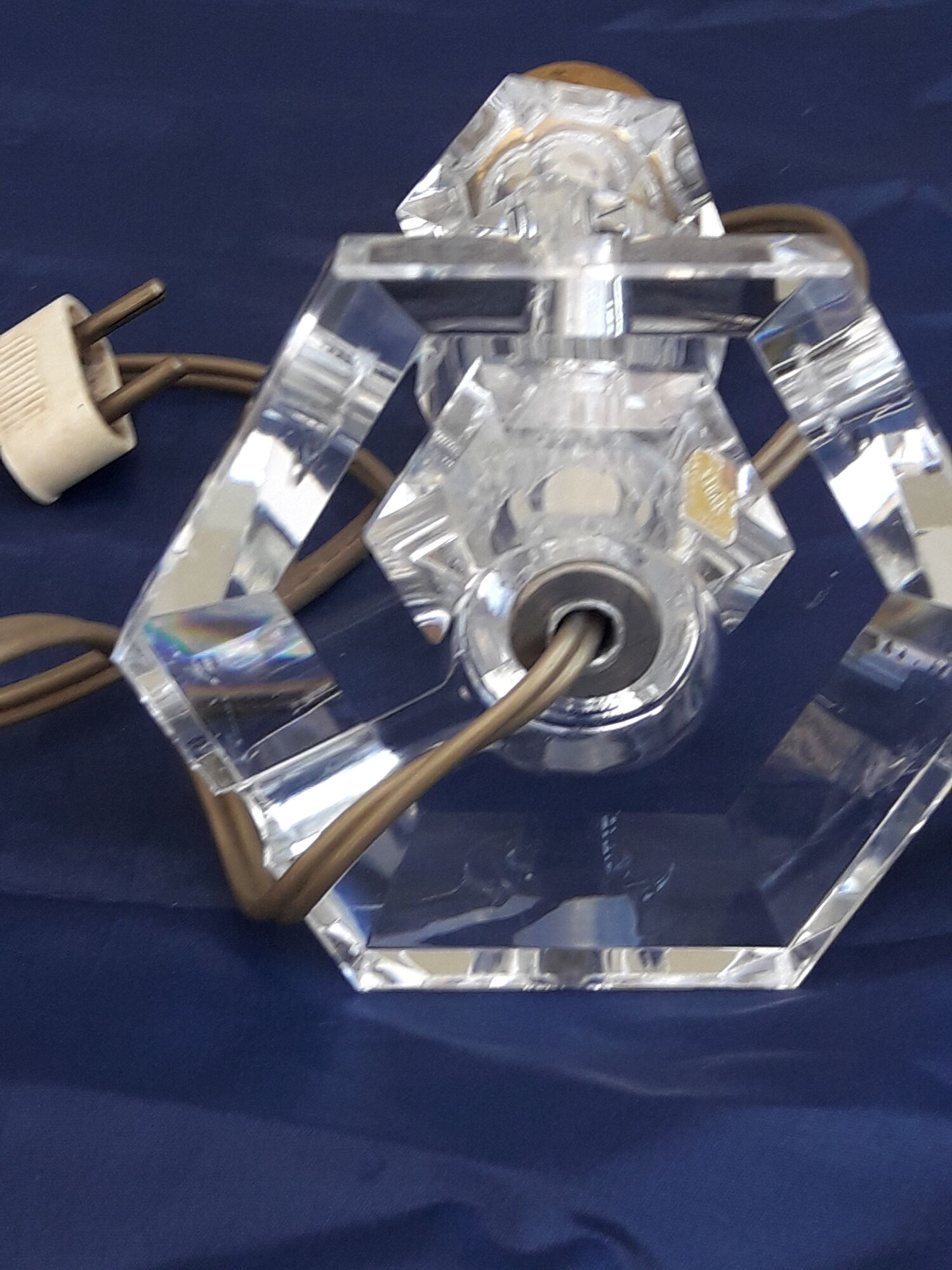 Pair of crystal lamp feet of Sèvres h 20 cm