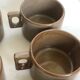 Ensemble de 6 tasses et soucoupes en grés