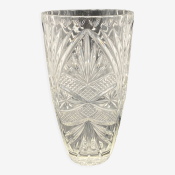 Transparent worked glass vase