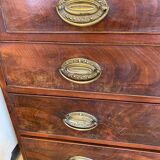 English scriban desk 19th c. mahogany with drawers bronze fittings bone knobs