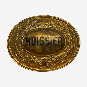 Plaque d'huissier en metal