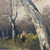 Pendant of 2xhst painting (19th/20th century) barbizon era "animated landscape"