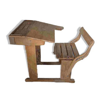 Bureau d'écolier en bois